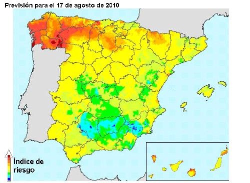 "Riesgo elevado de incendios forestales" en Lanzarote, según una nota de prensa del Ministerio del Interior