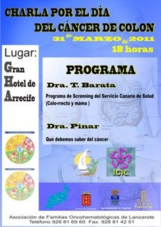 Afol organiza unas charlas en Arrecife por el día del cáncer de colon