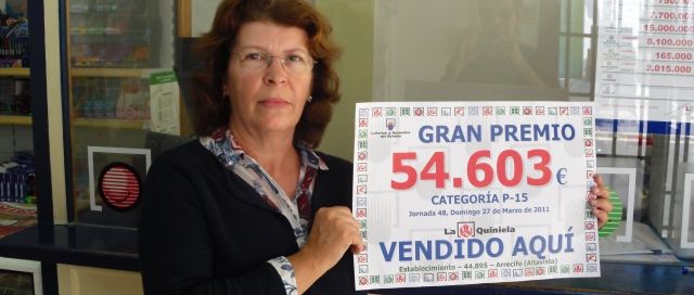 La quiniela deja más de 50.000 euros a un acertante del pleno al quince en Arrecife