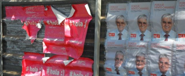 El PSOE manda retirar varios carteles electorales después de que CC le acusase de "deteriorar la imagen" de Costa Teguise