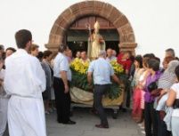 La imagen de San Marcial  recorrió las calles de Femés en el día grande de sus fiestas