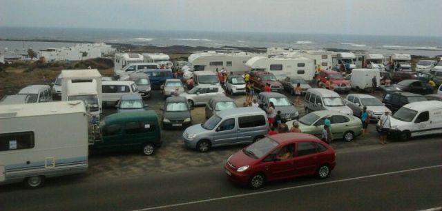 Los campistas celebraron su última caravana-protesta en Lanzarote