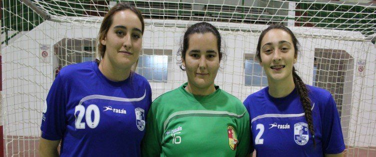 Tres jugadoras del CB Zonzamas en el Campeonato de España de Balonmano 2016