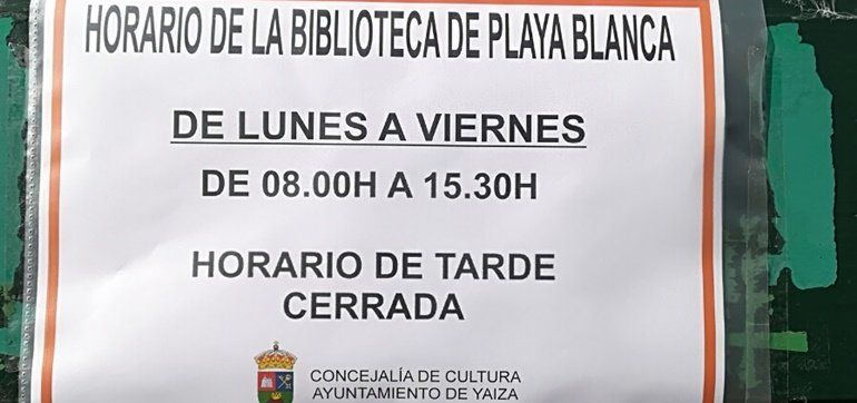 San Borondón denuncia el "horario de funcionario" de la biblioteca de Playa Blanca