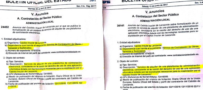 San Ginés adjudicó 800.000 euros a dos empresas por concepto similares sin que nadie más se presentara