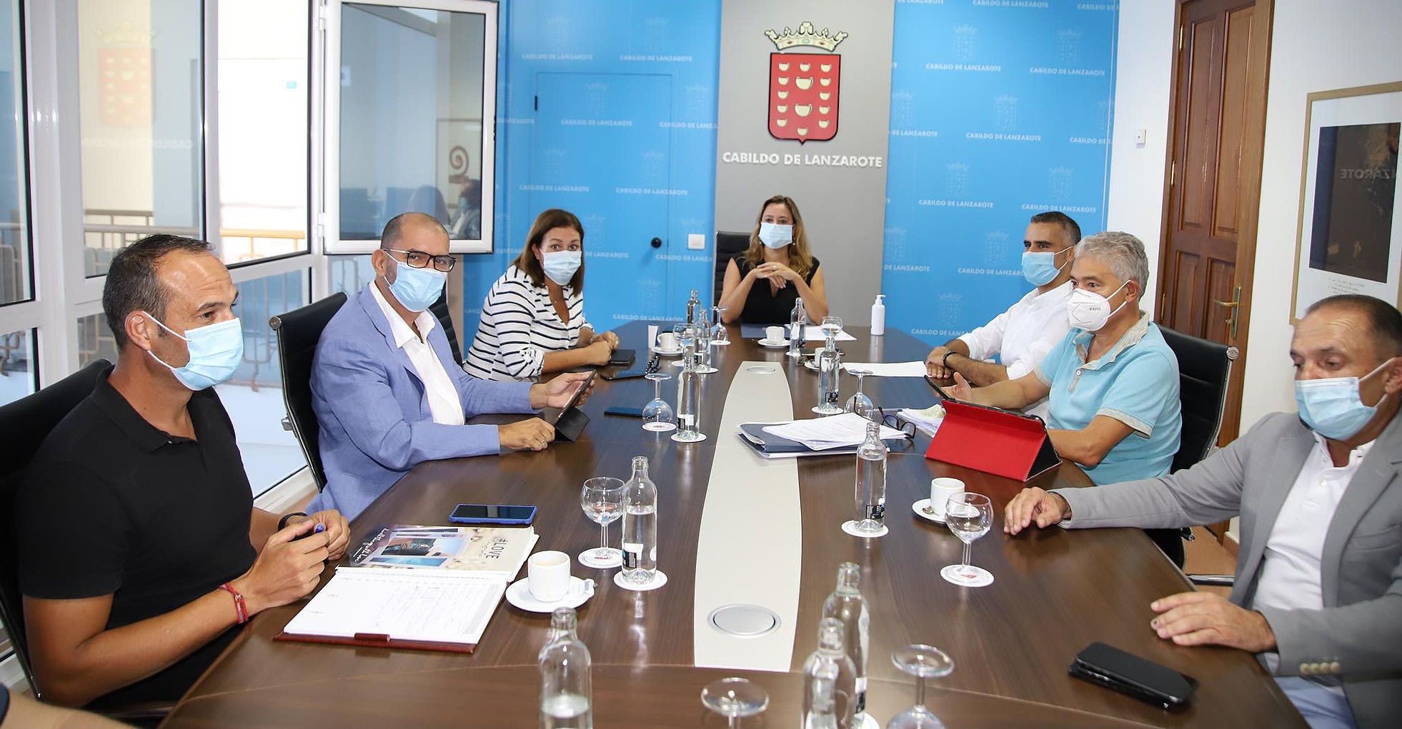 Reunión de la mesa insular de coordinación frente al coronavirus en Lanzarote