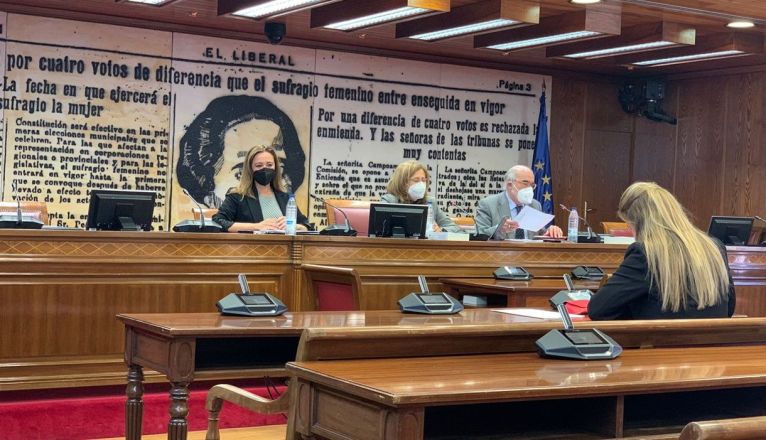 La presidenta del Cabildo, María Dolores Corujo, en el Senado