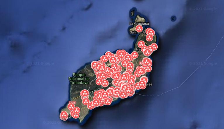 Mapa con los puntos de vertidos ilegales detectados