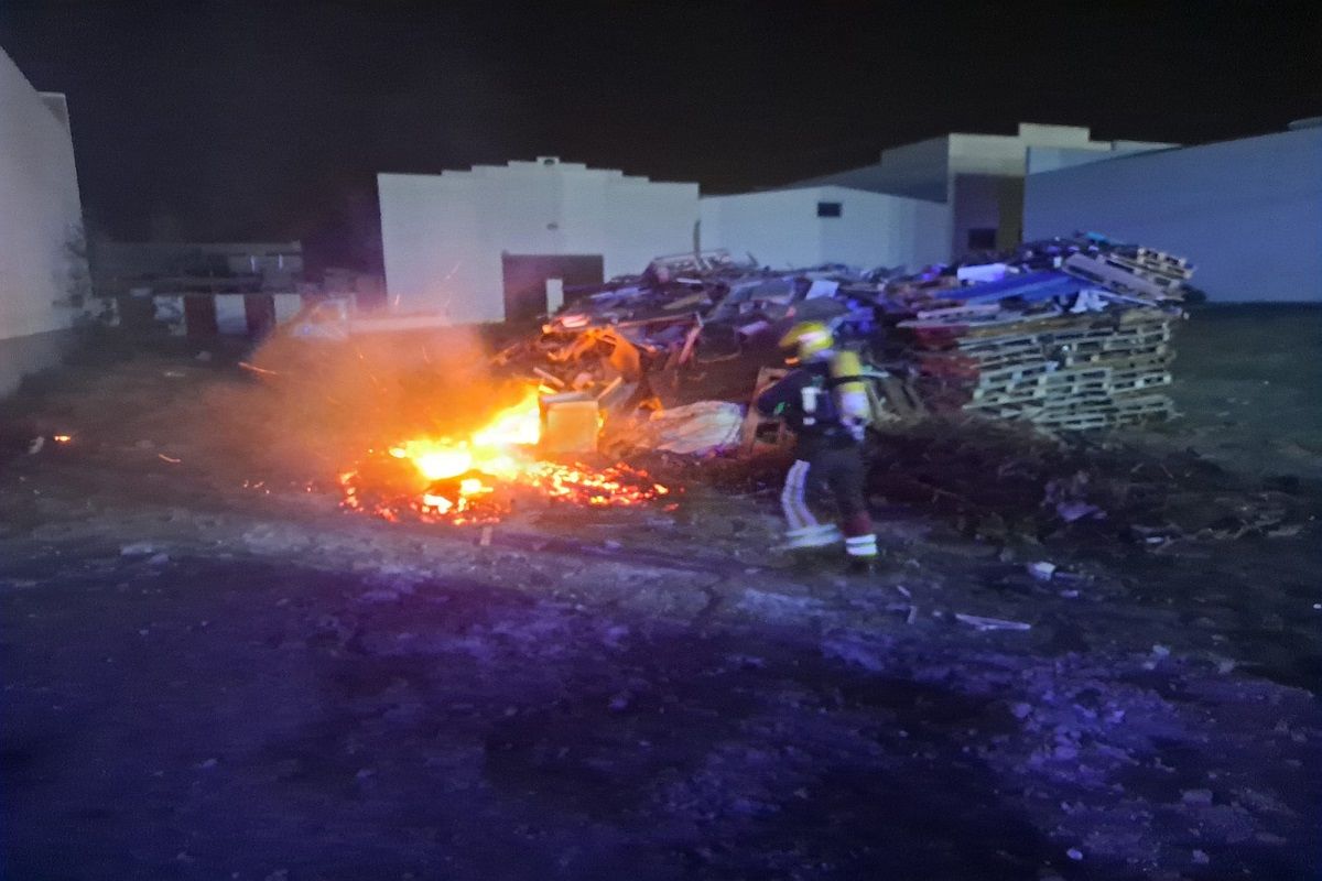 Lugar del incendio en la barriada de Tenoriose en Arrecife