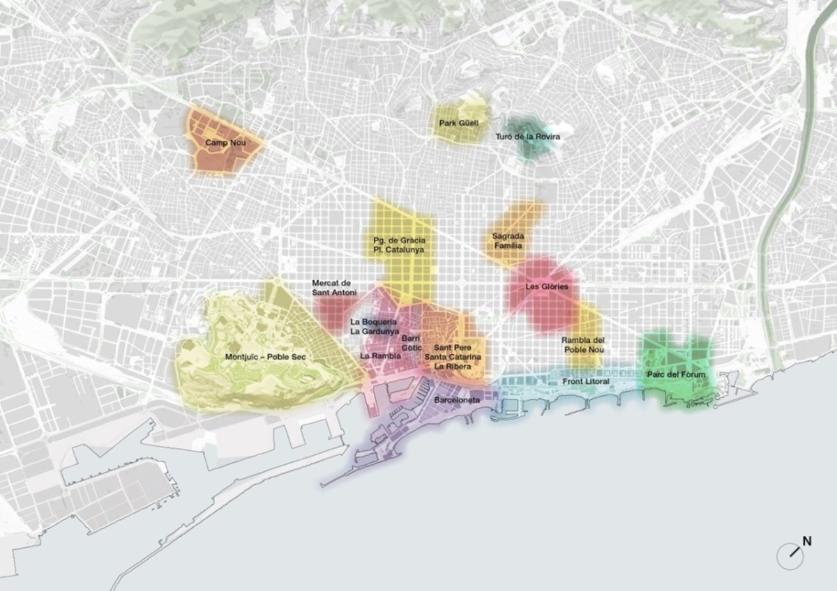 Áreas de Barcelona a las que se aplica el plan para aliviar la masificación turística