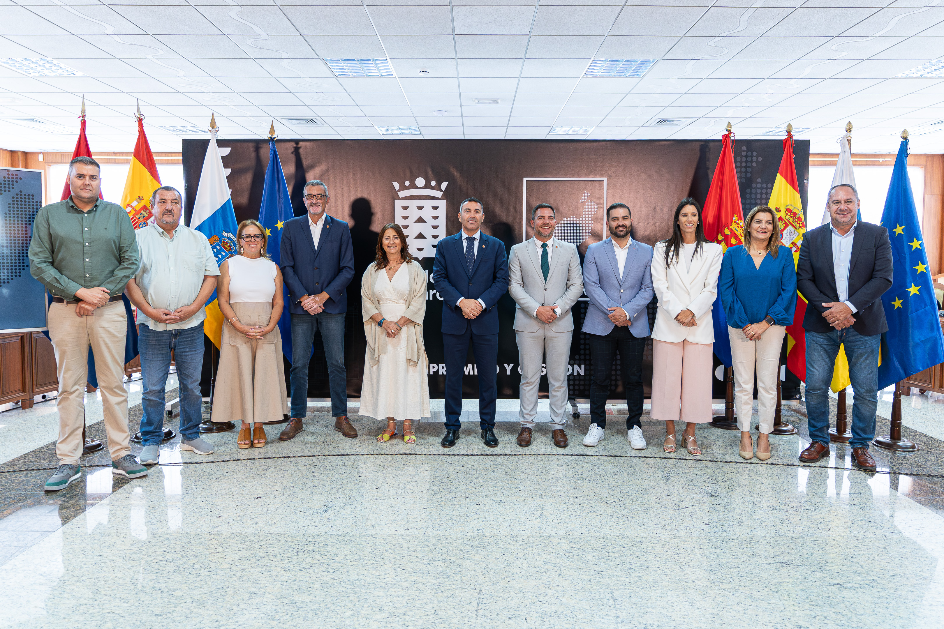 Grupo de Gobierno del Cabildo de Lanzarote. Foto: Cabildo. 