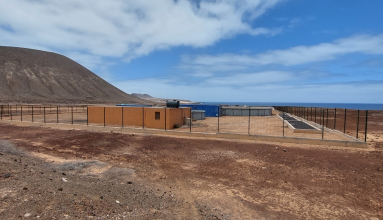 Obras de la depuradora en La Graciosa