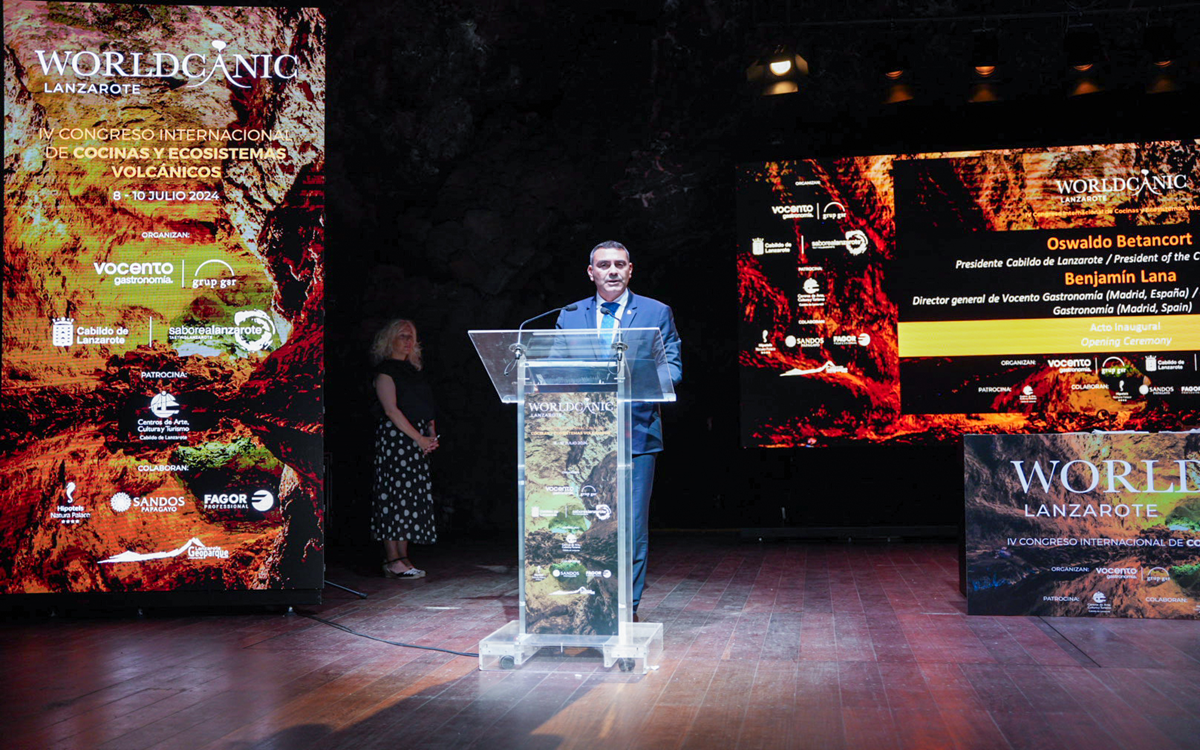 El presidente del Cabildo Insular, Oswaldo Betancort, durante su discurso inaugural