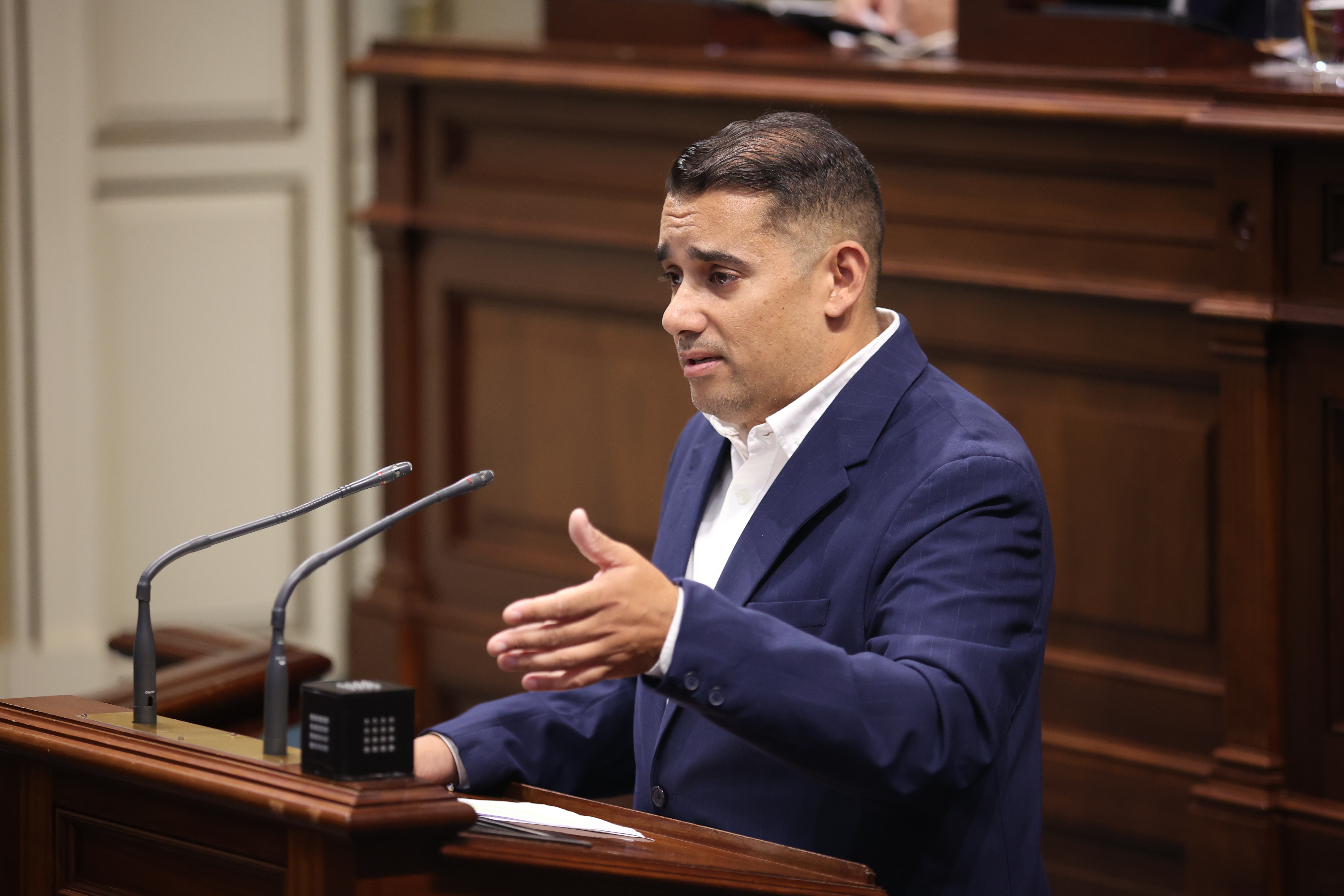 Yoné Caraballo interviene en el pleno del Parlamento