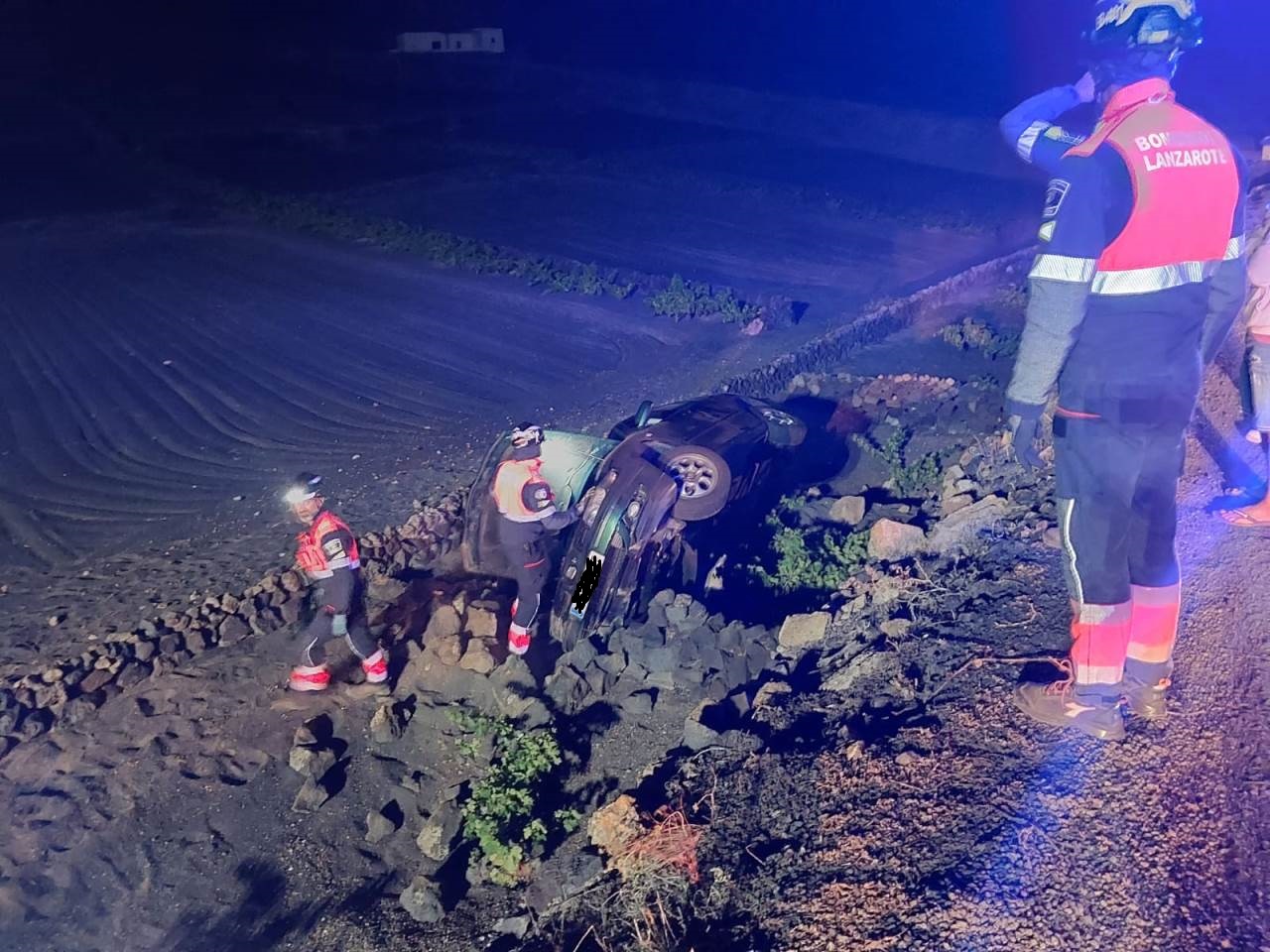 Vuelco en la carretera del Peñón