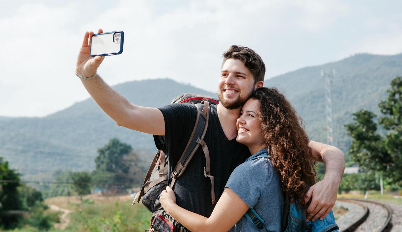 Selfie de excursionistas