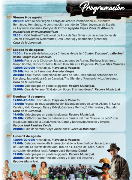 Programa de las fiestas de San Ginés