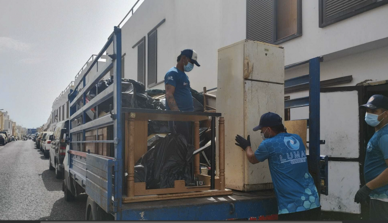 Interior de la vivienda desokupada en Argana. Foto: Ayuntamiento de Arrecife.