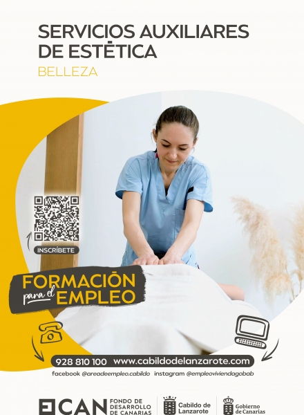 Cartel de servicios auxiliares de estética