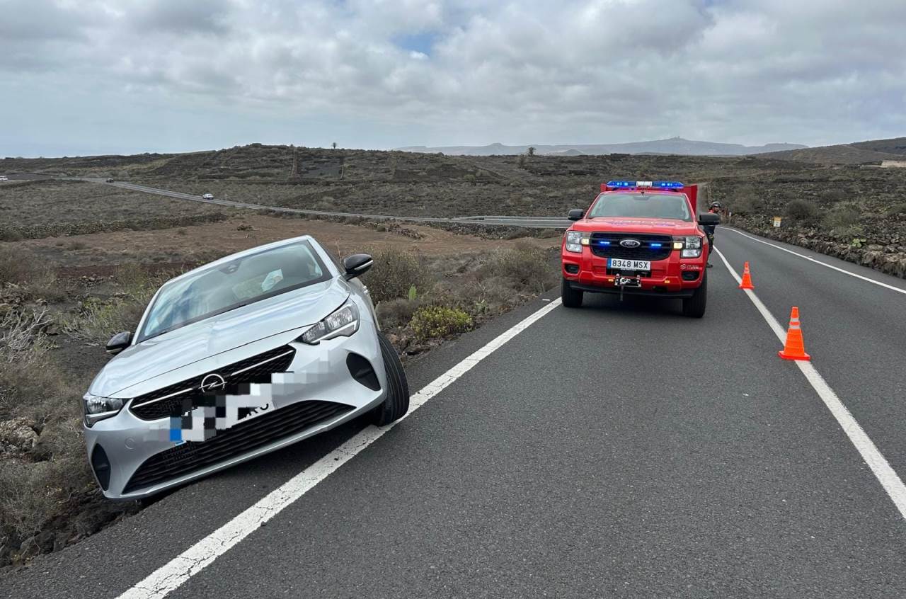 Accidente sin heridos en Haría 