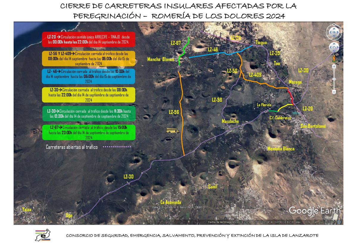 Mapa de los cierres