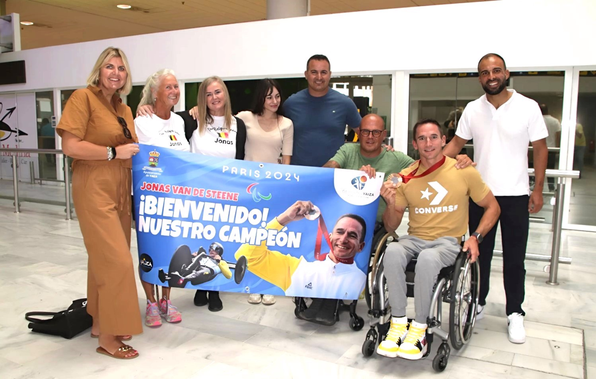 El deportista a su llegada al aeropuerto