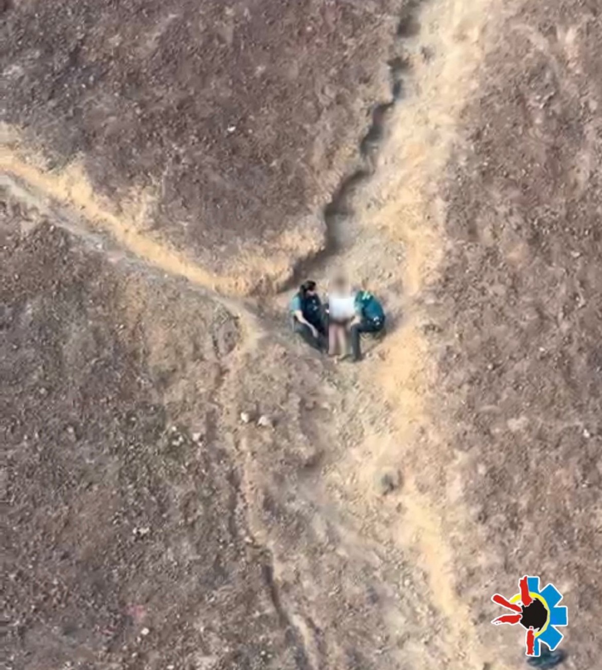 Imagen aérea del rescate de la Guardia Civil