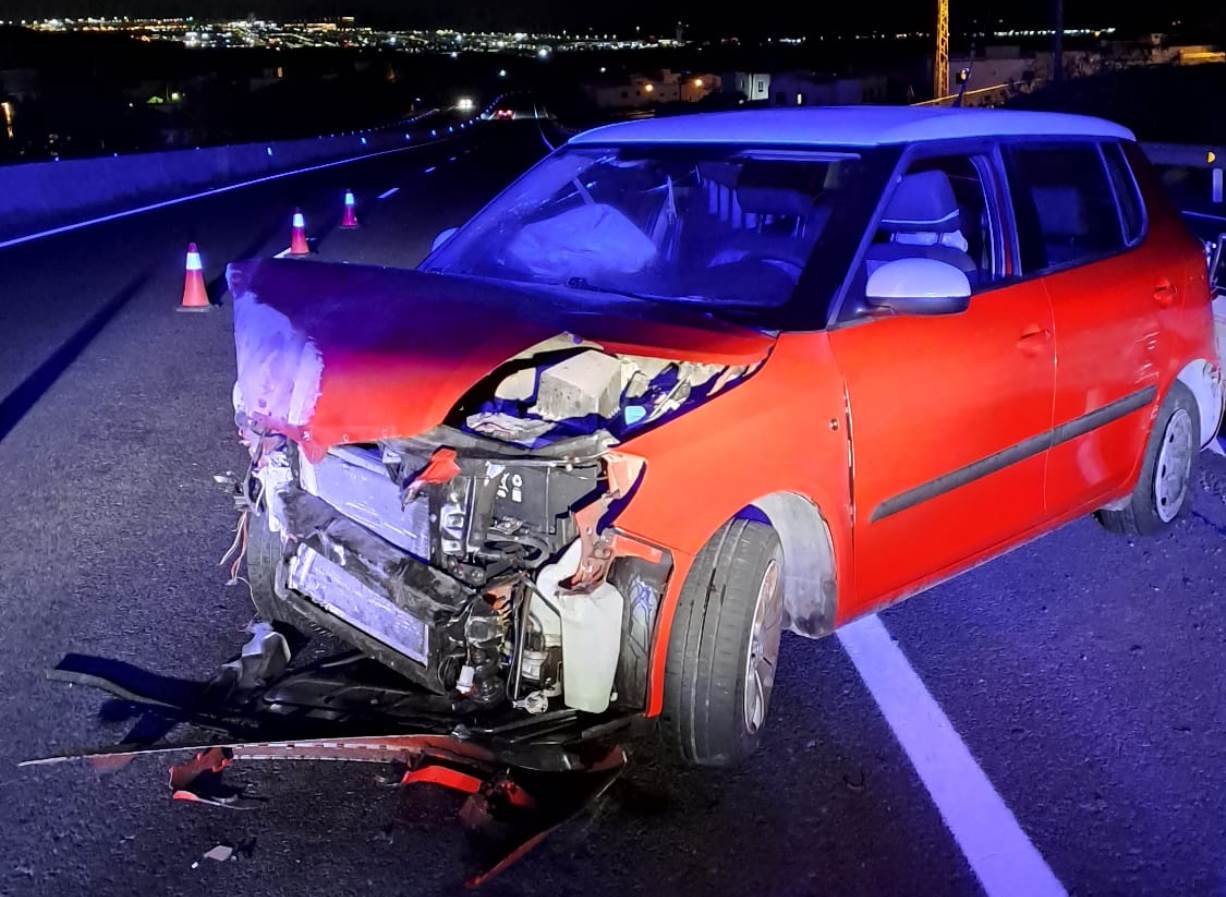 Accidente en la carretera de Tías hacia Arrecife