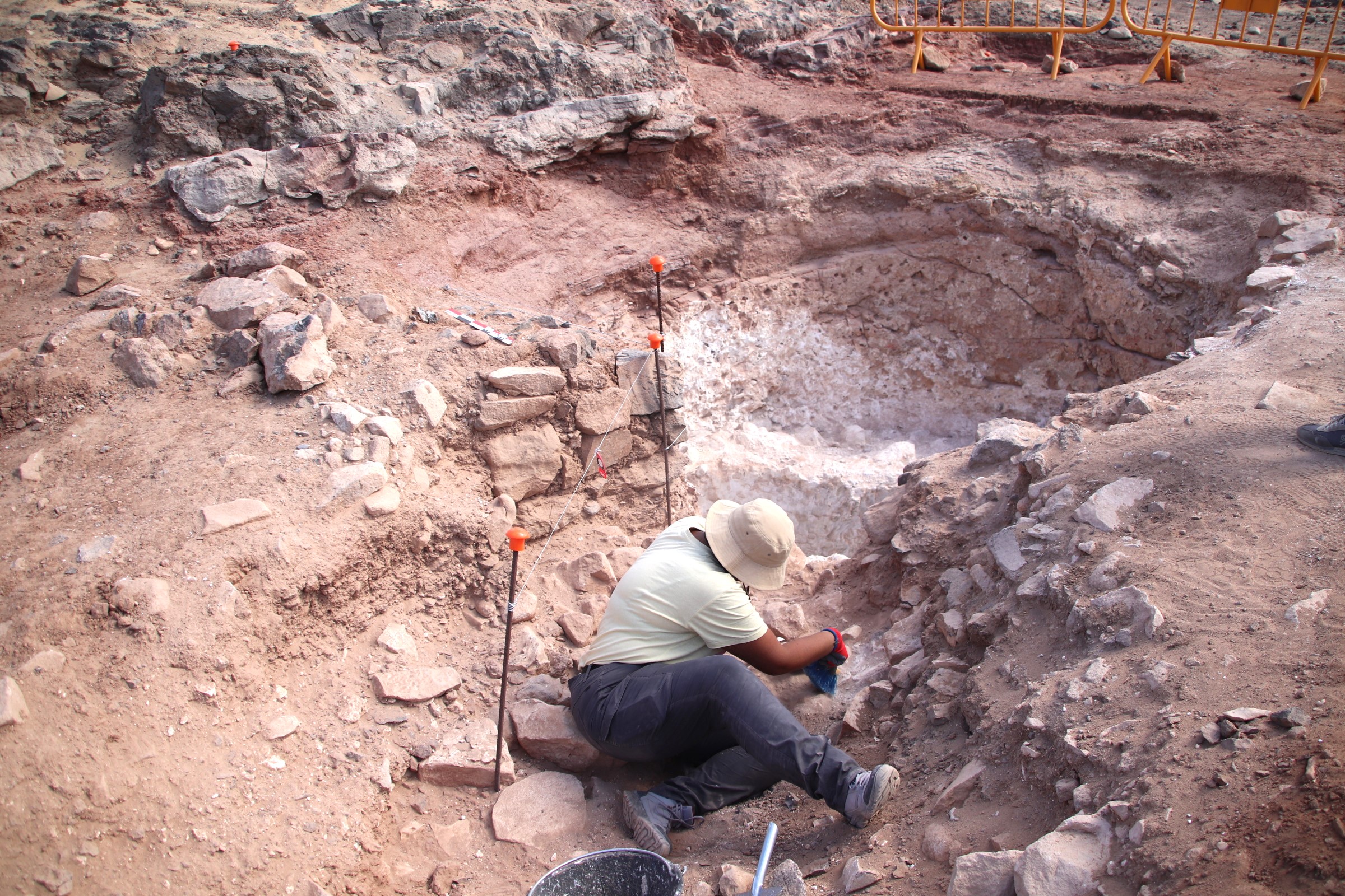 Excavación en el yacimiento arqueológico de San Marcial de Rubicón. Foto: Ayuntamiento de Yaiza.