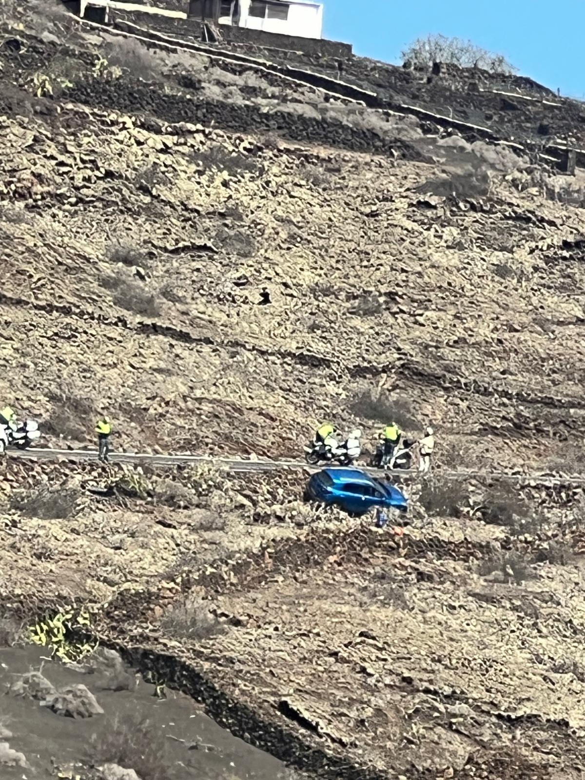 El vehículo accidentado en Ye.