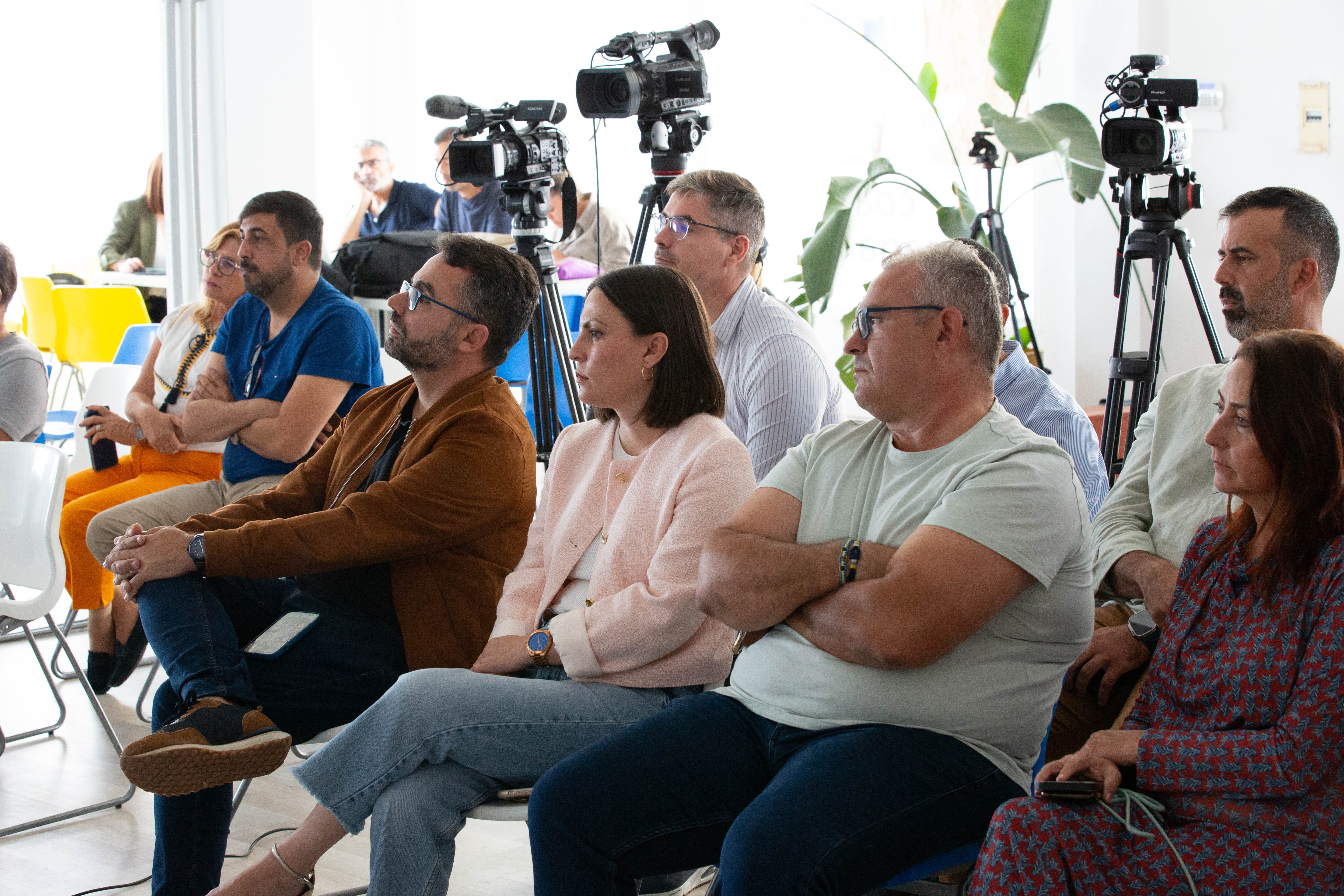 CC en la rueda de prensa para exigir "medidas urgentes" ante la situación migratoria.