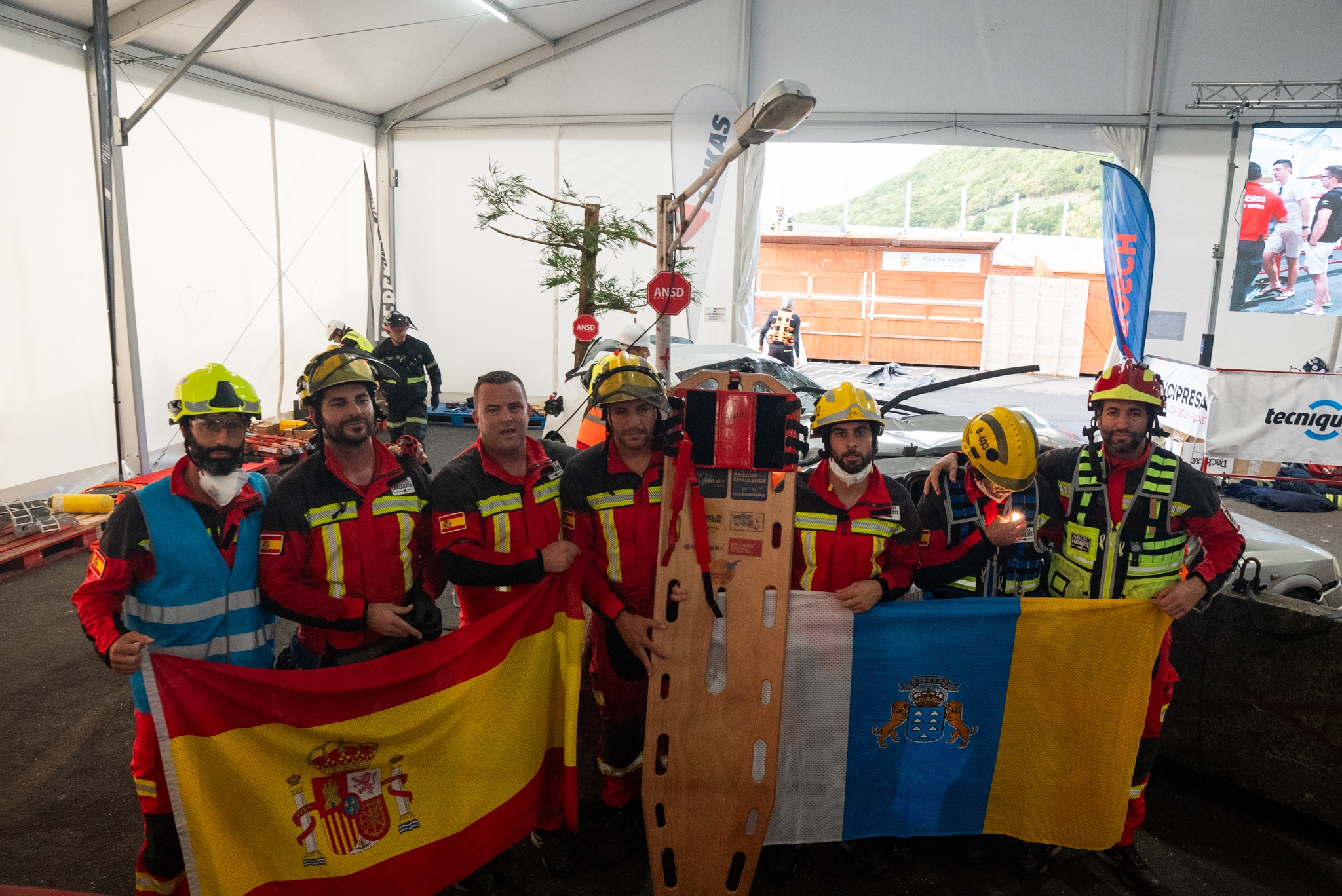 Bomberos de Lanzarote en la celebración del 'World Rescue Challenge'