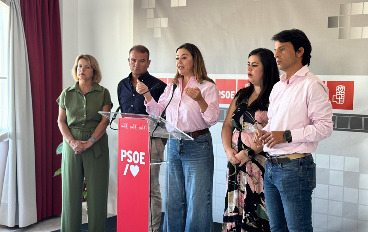 Loli Corujo, secretaria insular del PSOE y diputada en el Congreso, durante una rueda de prensa