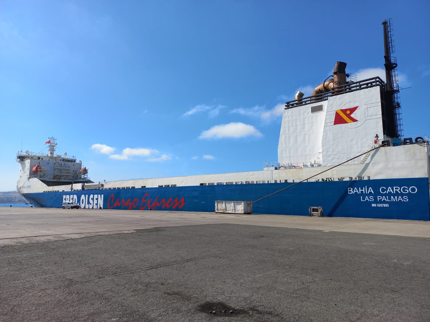 El barco Bahía Cargo de Fred. Olsen. Transporte.