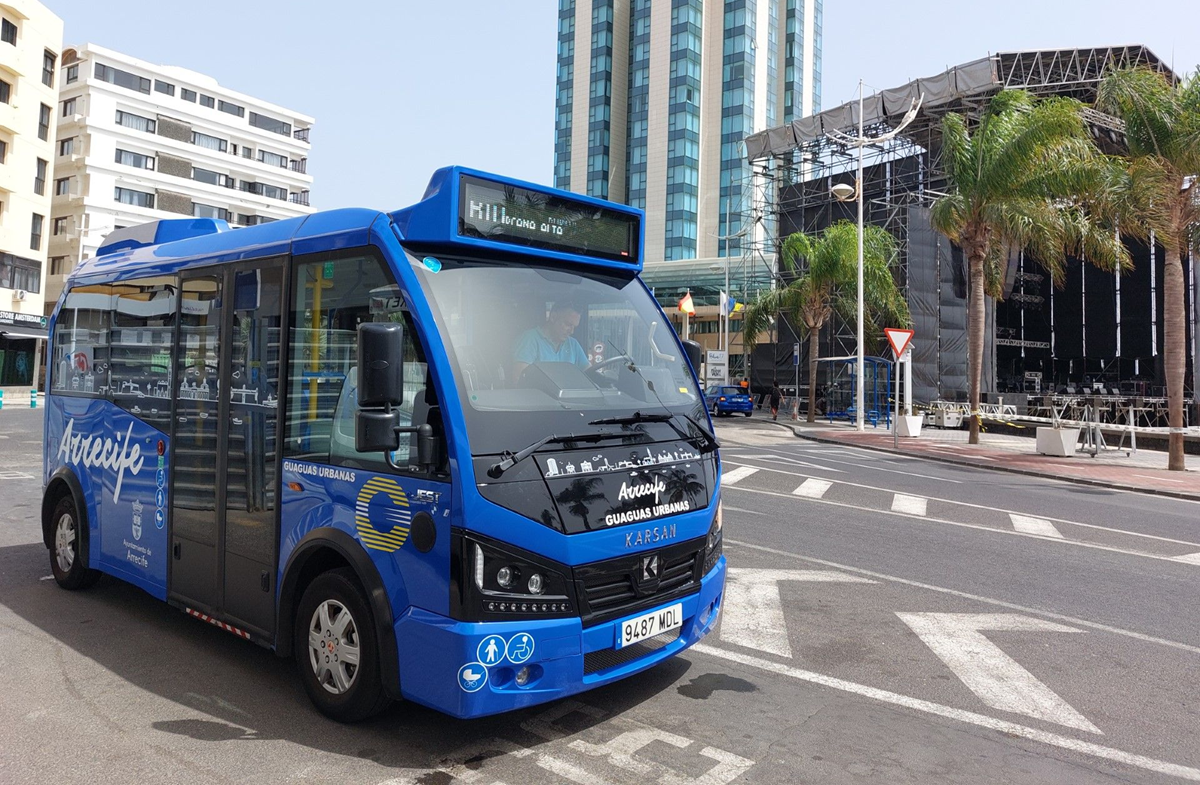 Microguagua eléctrica en Arrecife