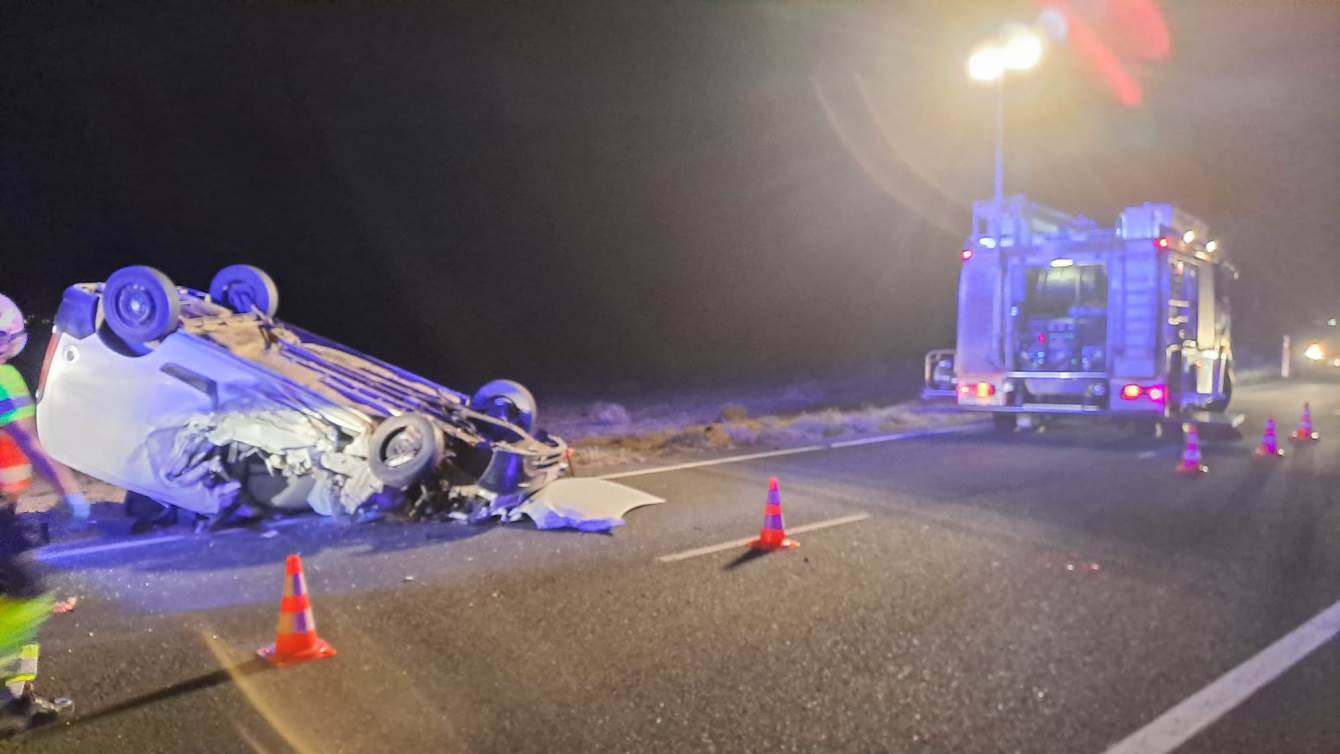 Vuelco de una furgoneta en Famara