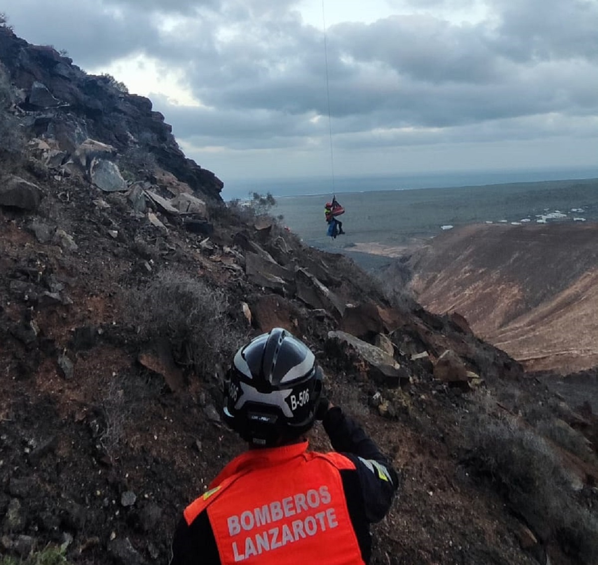 Rescate de un hombre accidentado en el Mirador del Río