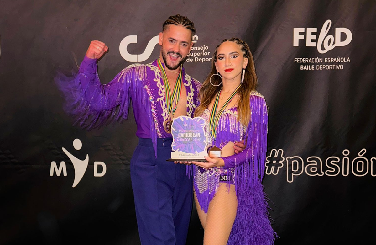 Marcos García y Ainara Soto tras el tercer puesto en el 'Campeonato del Mundo de Baile Deportivo'