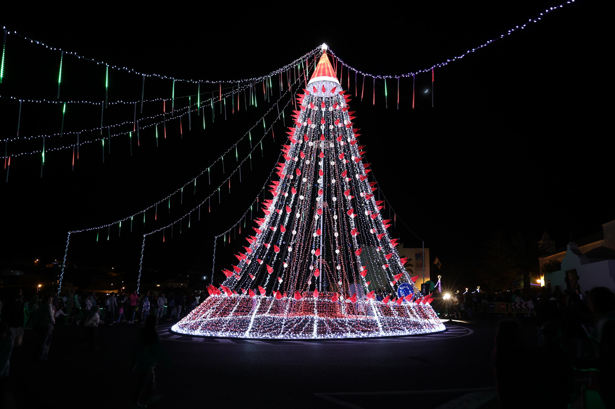 Encendido navideño en Tinajo. Foto: La Voz