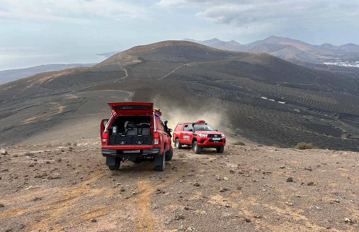 Todoterrenos del Consorcio de Emergencias durante el rescate en la montaña