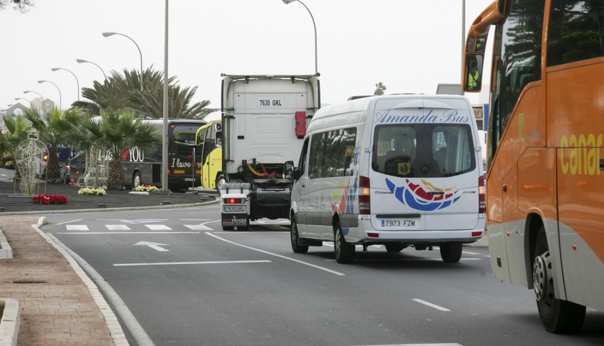 Protesta de transportistas en Lanzarote