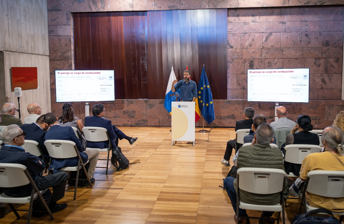 Yeray Martínez durante la jornada preventiva sobre el cambio climático