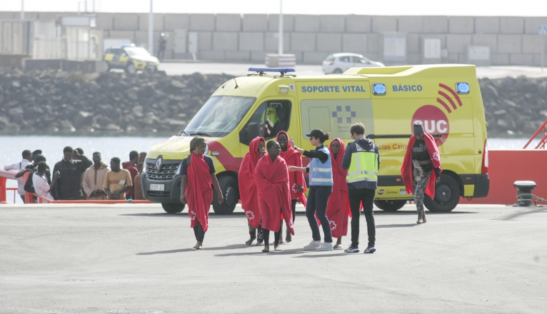 Rescate de personas migrantes llegadas a Lanzarote este diciembre. Foto: Juan Mateos.