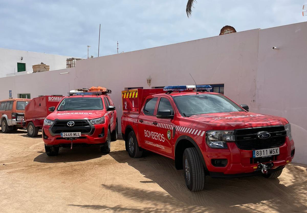 Efectivos de emergencias en La Graciosa