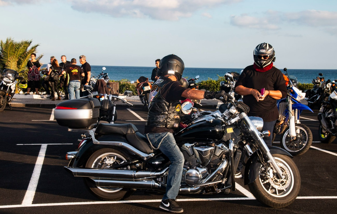 Concentración de motos en Lanzarote en una imagen de archivo