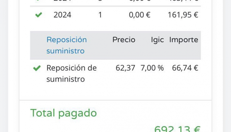 Pago efectuado de la factura de agua de Canal Gestión Pago efectuado de la factura de agua de Canal Gestión